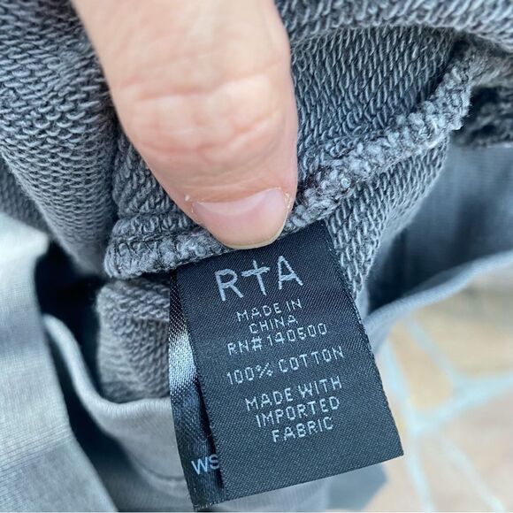 RtA Gray Braided Sleeve Detail Crew Neck Cotton Sweatshirt size XS - Picture 6 of 11